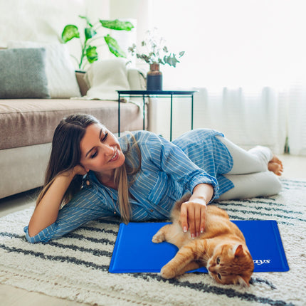 Tapis pour chien bleu