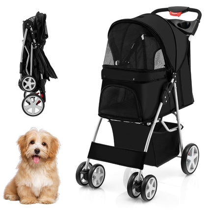 Hundebuggy Haustiere Buggy bis 15 kg 81 x 45 x 101 cm schwarz