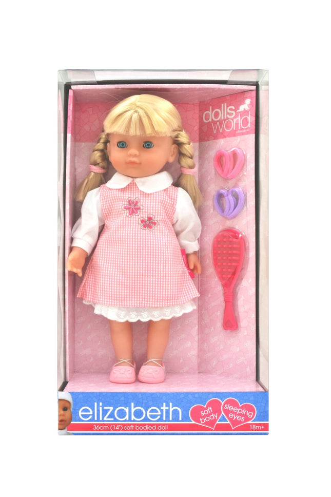 Poupée Elizabeth, 36 cm, traits réalistes, design de collection