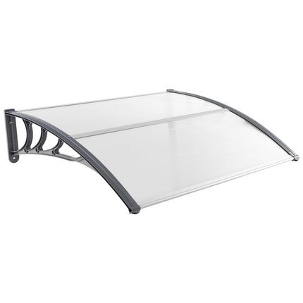 Auvent de porte 122 x 99 cm - Gris/Argent, résistant aux intempéries