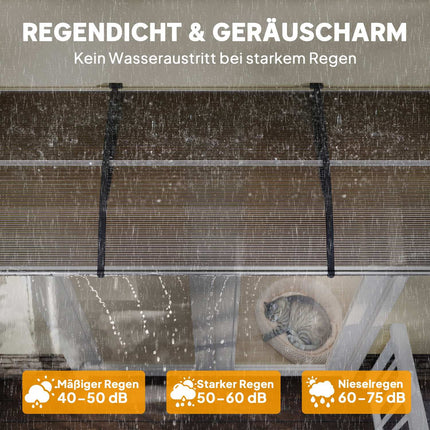 Vordach, wetterfest, braun, 303x96x27 cm, Aluminium