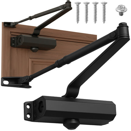 Ferme-porte noir, 40-65 kg, vitesse réglable