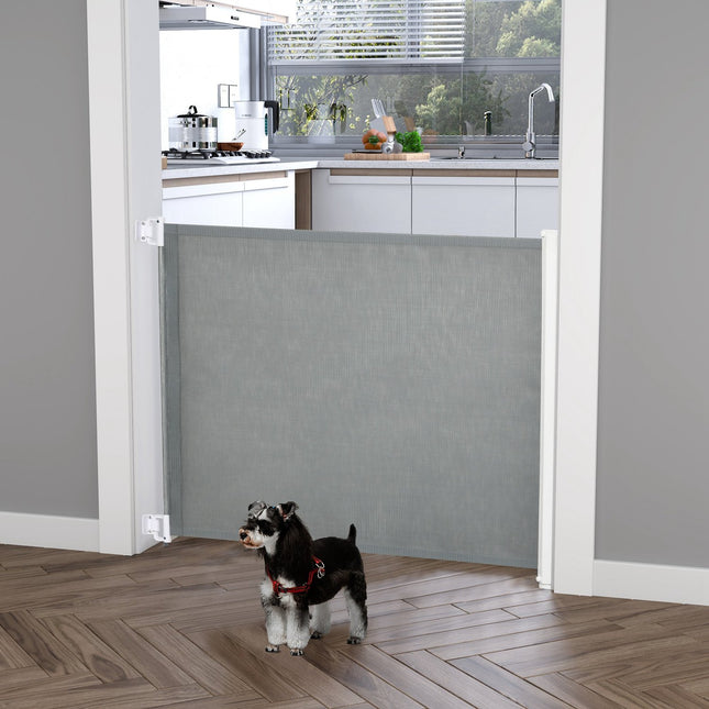 Ausziehbares Türschutzgitter für Hunde, 115x82,5cm Barriere