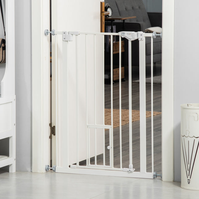 Türschutzgitter für Hunde und Babys – kein Bohren, automatisches Schließen, 74–80 cm