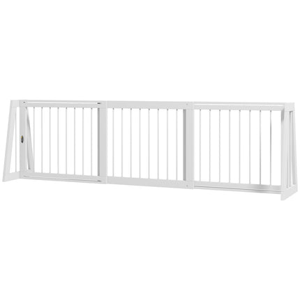 Ausziehbares Hunde-Holzgitter, 3 Elemente, weiß, 71-190 cm