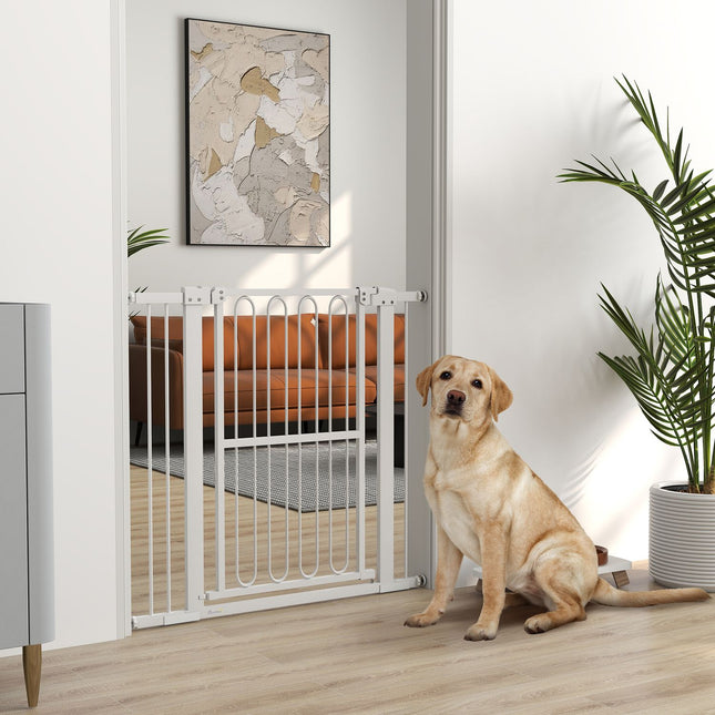 Hundetor, 76–104 cm, ohne Bohren, abschließbar, Stahl