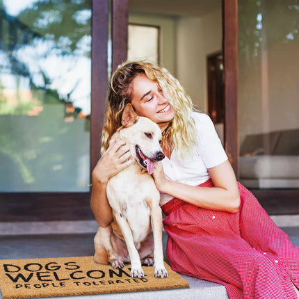 Paillasson en fibre de coco Chiens bienvenus
