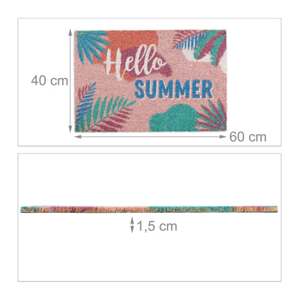 Paillasson en fibre de coco "Hello summer"