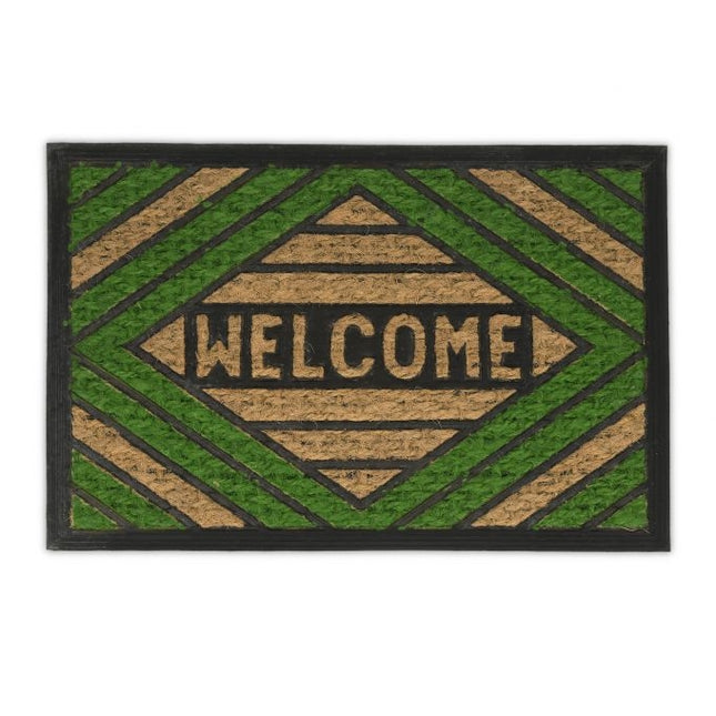 Fußmatte Kokosfaser "Welcome" grün