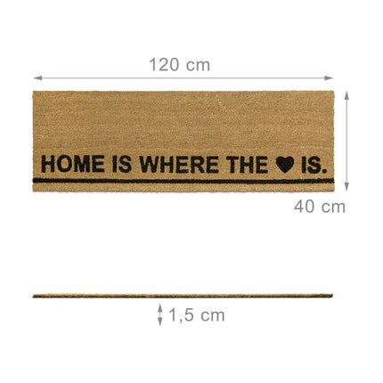 Paillasson long en fibre de coco "Home is ..."