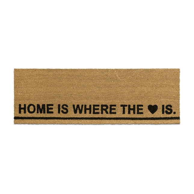 Paillasson long en fibre de coco "Home is ..."