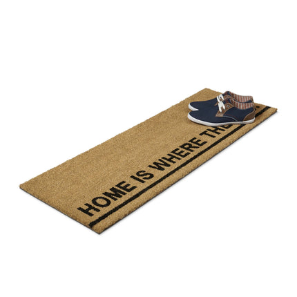 Paillasson long en fibre de coco "Home is ..."