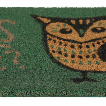 Paillasson en fibre de coco hibou et texte