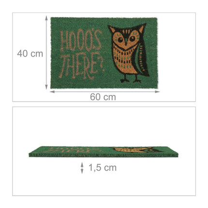Paillasson en fibre de coco hibou et texte