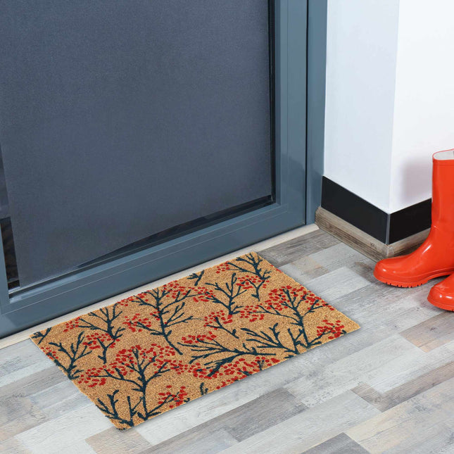 Paillasson en fibre de coco avec motif de branches
