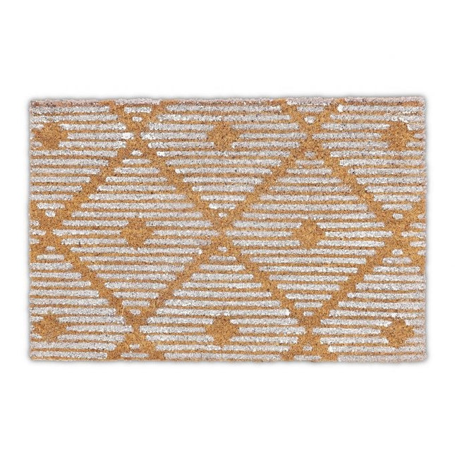 Paillasson en fibre de coco à motif à carreaux