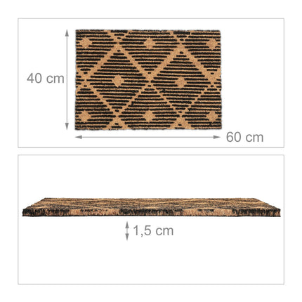 Paillasson en fibre de coco à motif à carreaux