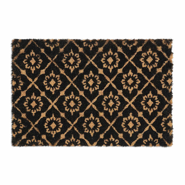 Paillasson en fibre de coco à motif floral