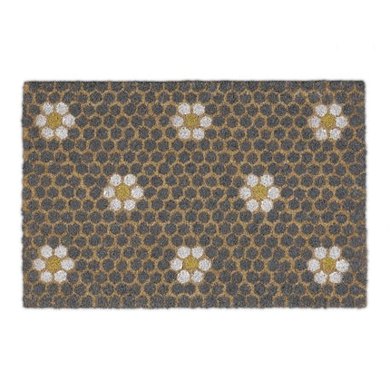 Paillasson en fibre de coco avec motif nid d'abeille