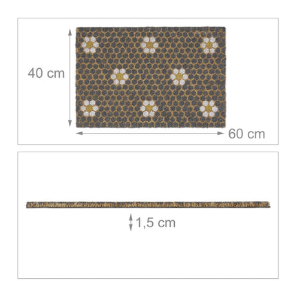 Paillasson en fibre de coco avec motif nid d'abeille