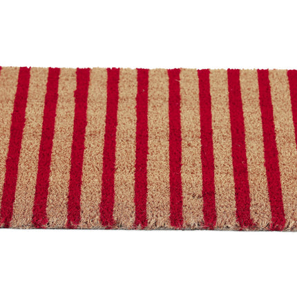 Fußmatte in Kokos rot-natur gestreift