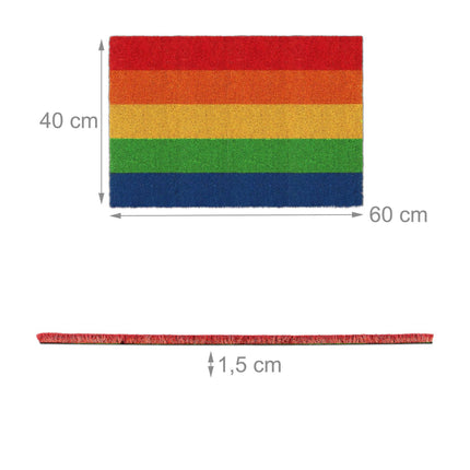 Paillasson en noix de coco aux couleurs de l'arc-en-ciel