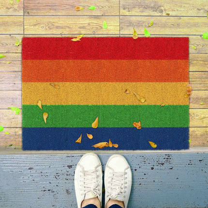 Paillasson en noix de coco aux couleurs de l'arc-en-ciel