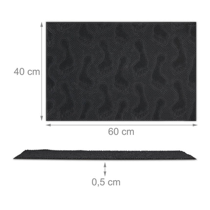 Tapis de porte en caoutchouc motif empreinte de pas
