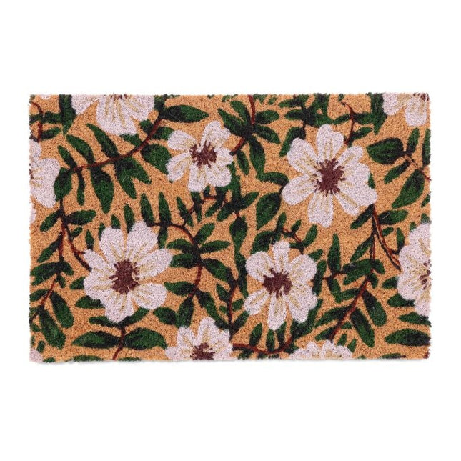 Paillasson avec noix de coco et fleurs