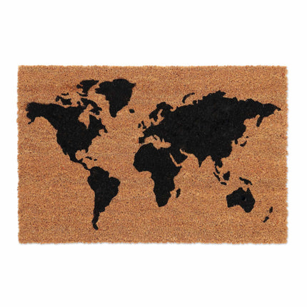 Door mat with world map in coconut