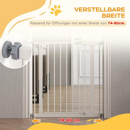 Hundeschutzgitter, 74-80 cm, ohne Bohren, Metall & Kunststoff