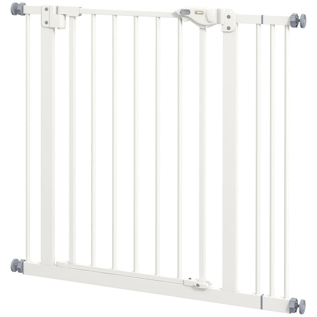 Hundeschutzgitter, 74-87cm, Treppenschutzgitter, Ohne Bohren, Weiß