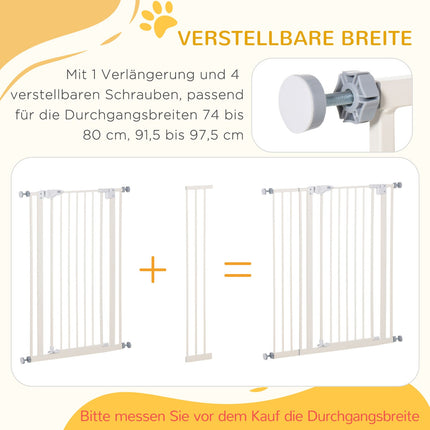 Verstellbares Haustier-Schutzgitter, ohne Bohren, doppelte Verriegelung, 97,5–104,1 cm