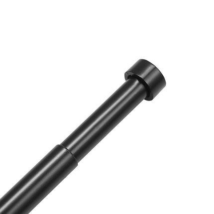 Double Curtain Rod, Adjustable 36-72 In, Black Steel