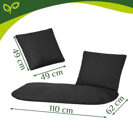 Doppelschaukelkissen-Set, Schwarz, Polyester-Baumwolle