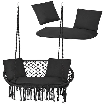 Doppelschaukelkissen-Set, Schwarz, Polyester-Baumwolle