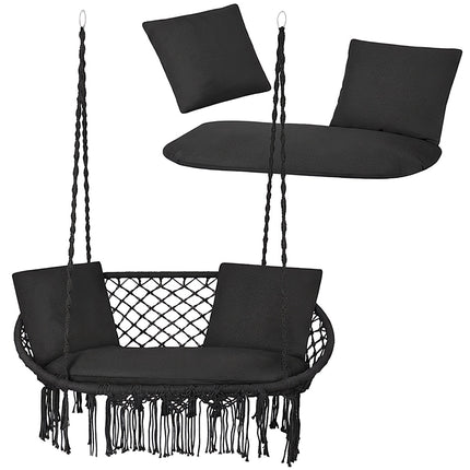 Doppelschaukelkissen-Set, Schwarz, Polyester-Baumwolle
