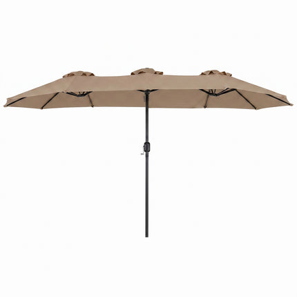 Doppel-Sonnenschirm, 400x215 cm, Braun, Wasserabweisend