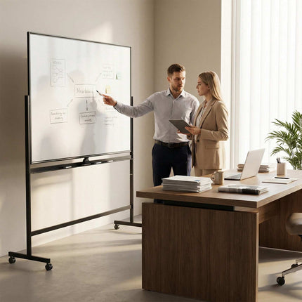 Tableau blanc magnétique mobile double face avec support réglable