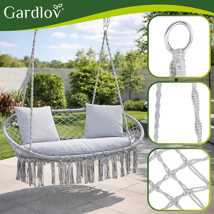 Balançoire double nid de cigogne, capacité 300 kg, 3 coussins
