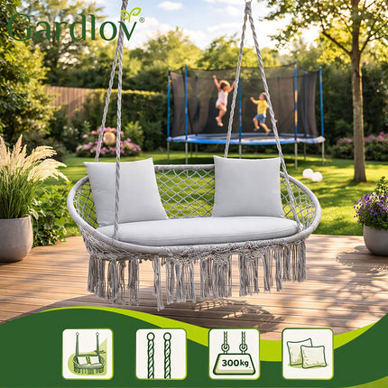 Balançoire double nid de cigogne, capacité 300 kg, 3 coussins
