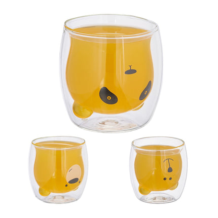 Lot de 3 verres à double paroi en forme d'ours