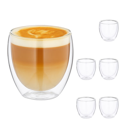 Doppelwandige Cappuccino-Gläser – Wärmespeichernd, 2er-Pack