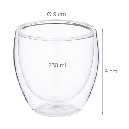 Doppelwandige Cappuccino-Gläser – Wärmespeichernd, 2er-Pack