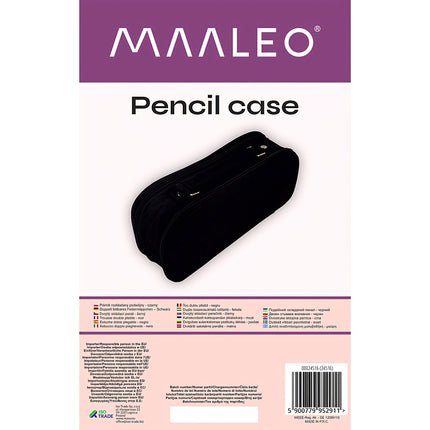 Double extendable pencil case - black Maaleo 24516
