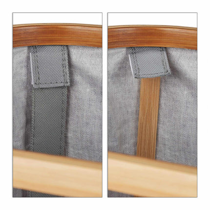 Panier à linge double avec couvercle gris