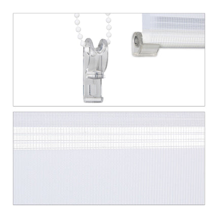 Store enrouleur double Klemmfix sans perçage en blanc