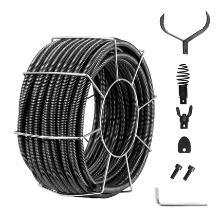 Drain Cleaning Cable 100 ft, 3/4 in Solid Core, 4 Cutters