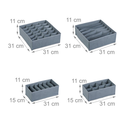 Schubladen-Organizer-Set – 4-teilige Stoffaufbewahrungsboxen