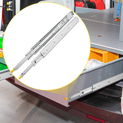 Drawer Slides With Lock, 38 in, 500 lb, Full Extension